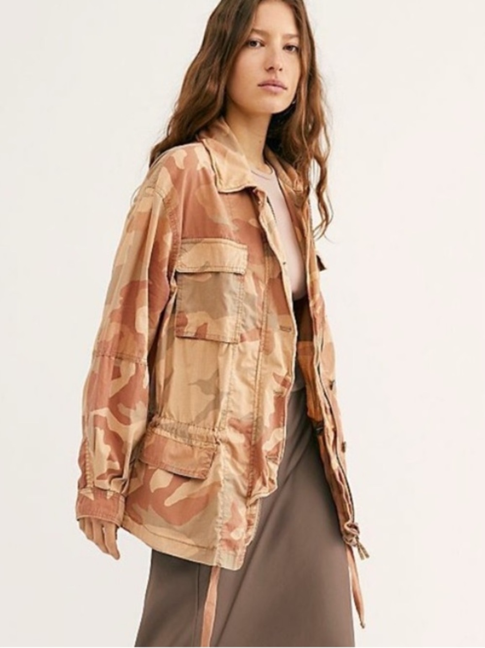 Free People Lead the Way Camo Camoflage Utility Jacket